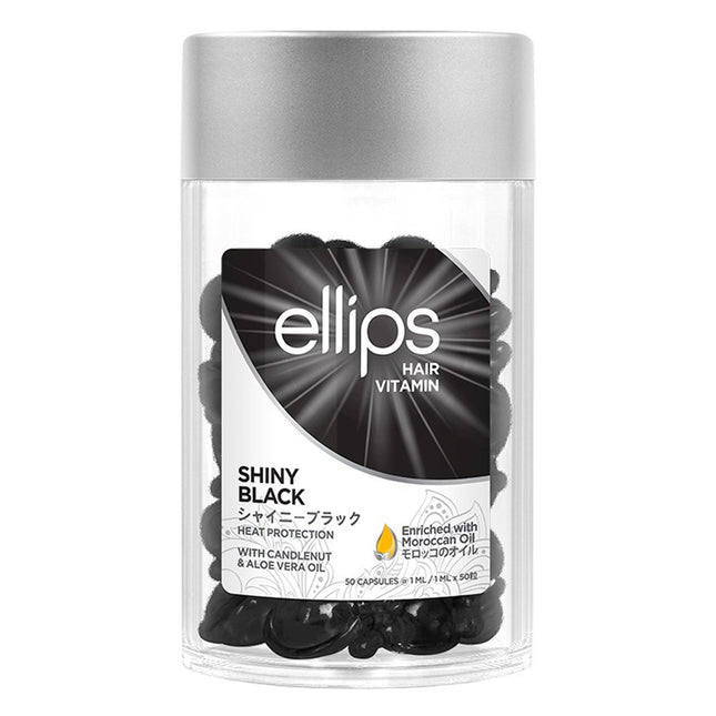 ELLIPS  Hair Vitamin Shiny Black with Candlenut & Aloe Vera 50p, 50ml, 1 count