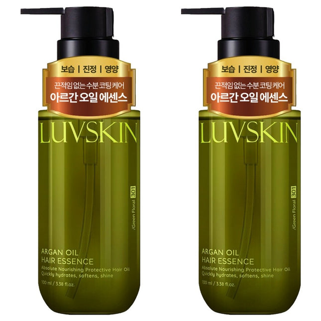 LOUVSKIN  Argan Oil Hair Essence Green Floral Scent, 100ml, 2 Count