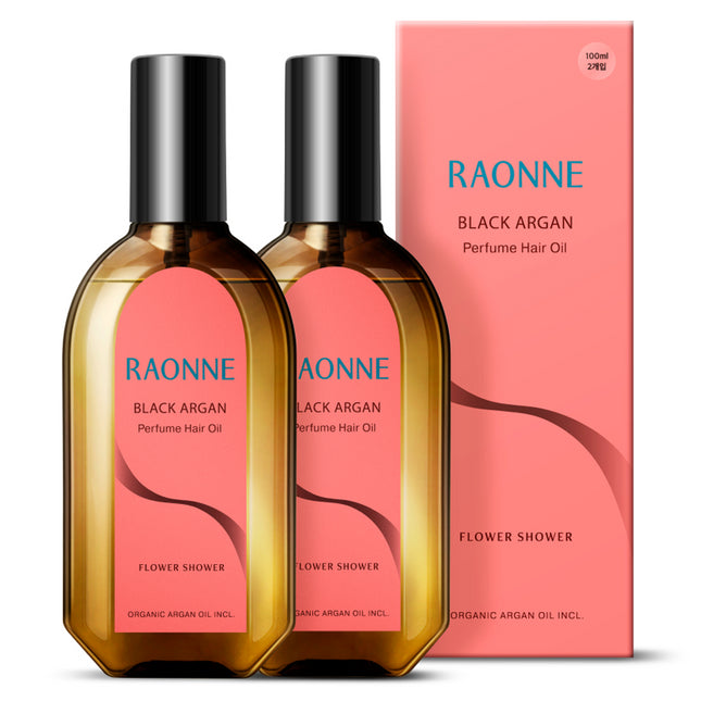 LAONNE  Black Argan Perfume Hair Oil Essence Flower Shower, 100ml, 2 Count