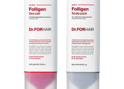 DR.FORHAIR  Foligen Sea Salt Scaler 300g + Scalp Pack 250ml, 1 Count