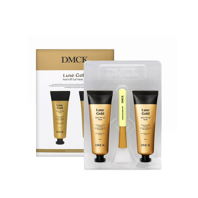 DMCK  Luxe Gold Peel Off Gel Mask 50ml x 2p + Silicone Brush Set, 1 Set