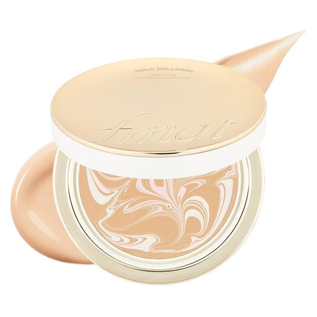 THE FACE SHOP  FMG GOLD COLLAGEN AMPOULE GLOW FOUNDATION 15g, 201 APRICOT BEIGE, 1pc