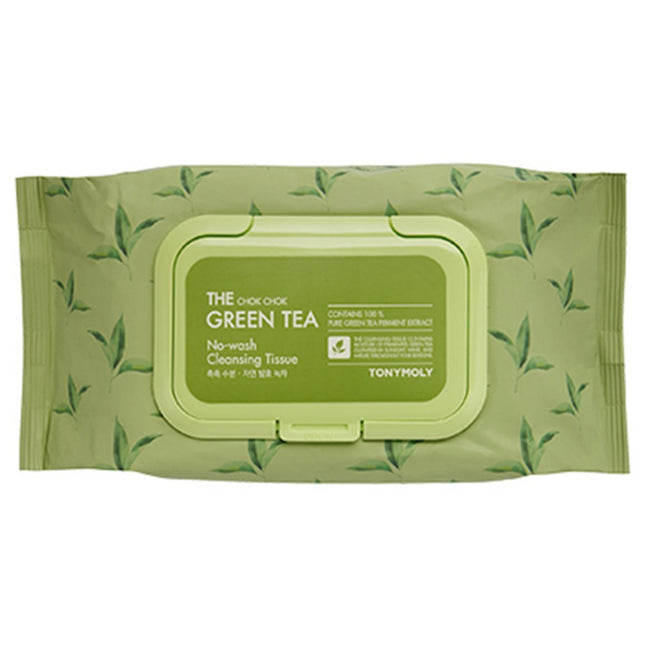TONYMOLY Tonymoly The Chok Chok Green Tea No-Wash Cleansing Tissue, 100 Count, 1 Pack