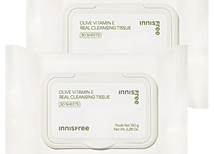 INNISFREE  Olive Real Cleansing Tissue, 30 Count, 2 Pack