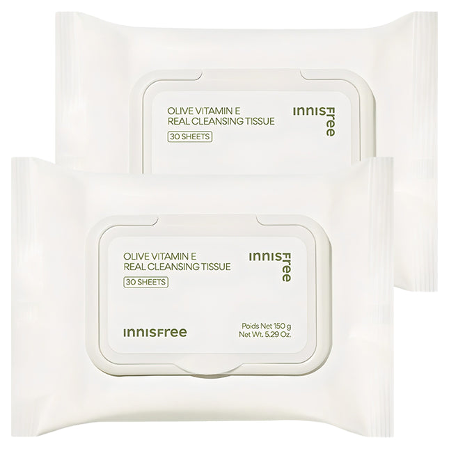 INNISFREE  Olive Real Cleansing Tissue, 30 Count, 2 Pack
