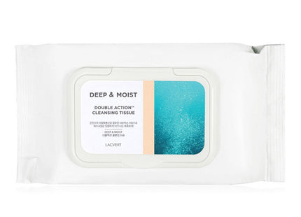 LAQVER  Deep & Moist Double Action Cleansing Tissues, 80 Counts, 1 Pack