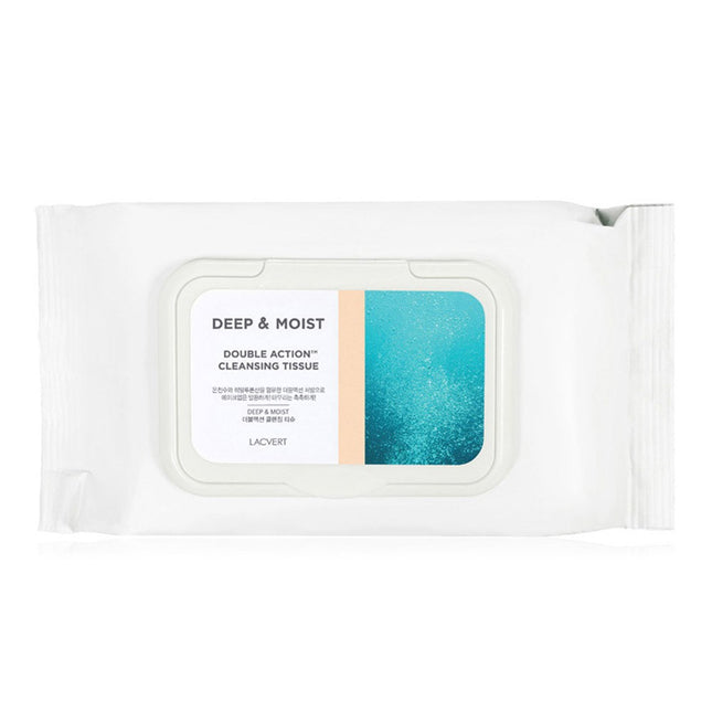 LAQVER  Deep & Moist Double Action Cleansing Tissues, 80 Counts, 1 Pack