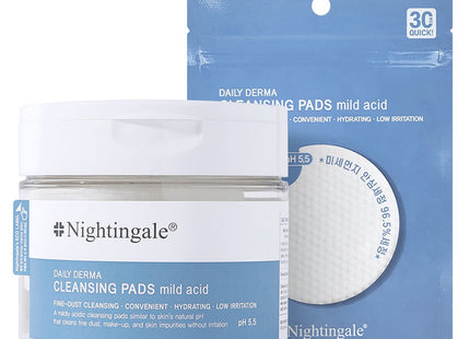 NIGHTINGALE  Daily Derma Cleansing Pad Mild Acid 70p + 10p, 80 Count, 1 Each