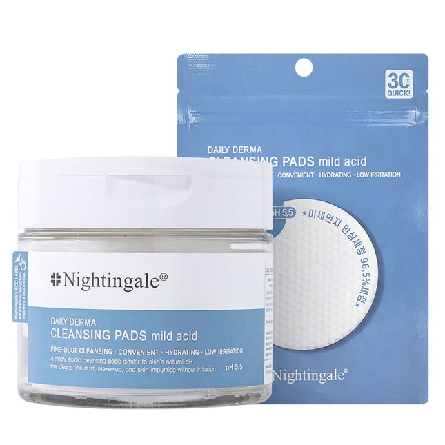 NIGHTINGALE  Daily Derma Cleansing Pad Mild Acid 70p + 10p, 80 Count, 1 Each
