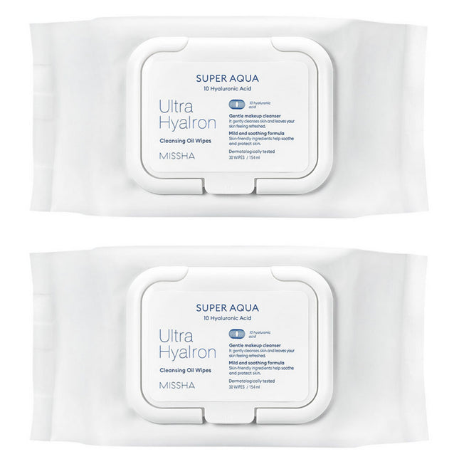 MISA  Super Aqua Ultra Hyalon Cleansing Oil Tissue, 30 Wipes, 2 Count