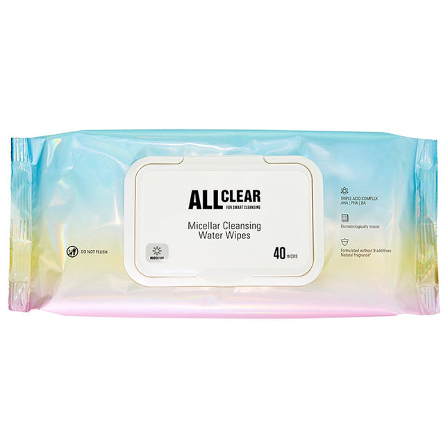 ALLCLEAR  Micellar Cleansing Water Wipes, 40 Count, 1 Pack