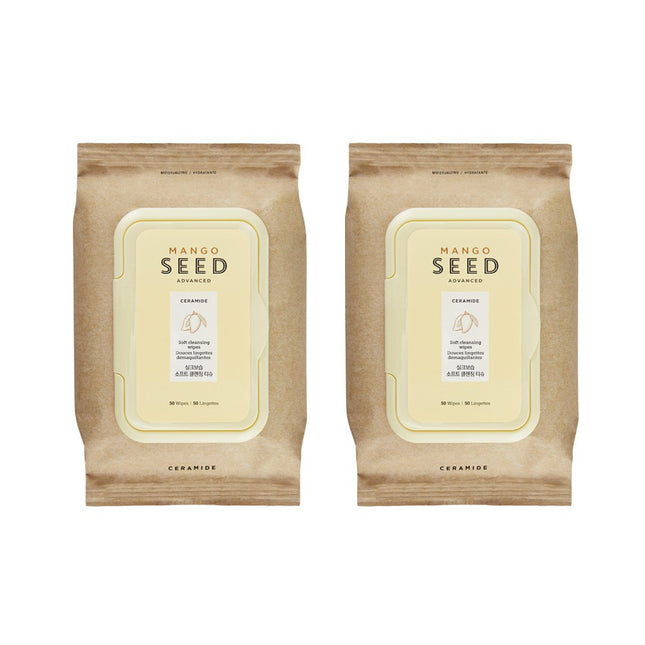 THE FACE SHOP The Face Shop Mango Seed Silk Moisturizing Soft Cleansing Wipes, 50 Count, 2 Pack