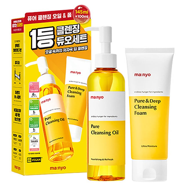 MANYO FACTORY  Pure Cleansing Oil & Cleansing Foam Duo Set 2 Types, 1 Set