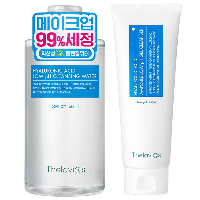 TERAVICOS  Hyaluronic Acid Gel Cleanser + Cleansing Water Set