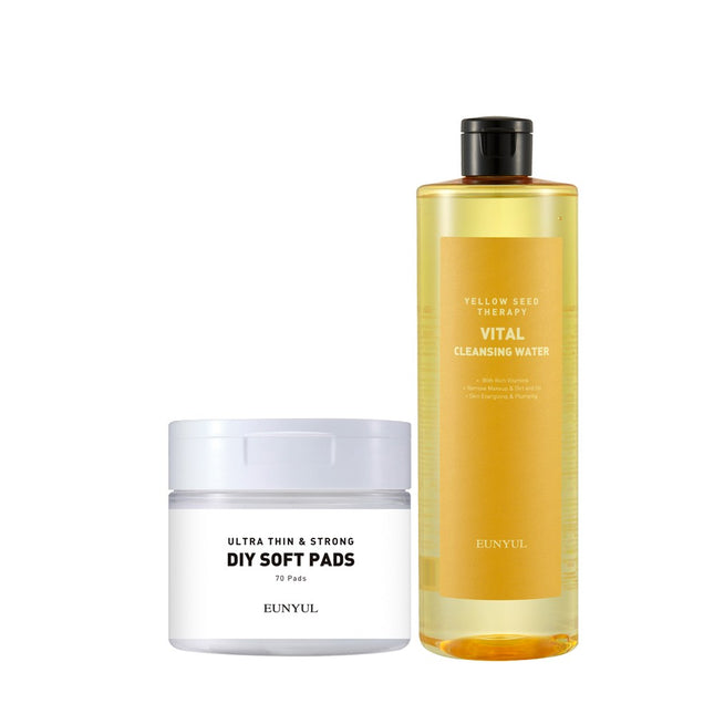 EYUNYUL  Yellow Seed Therapy Vital Cleansing Water 500ml + Pad 70p Set, 1 Set