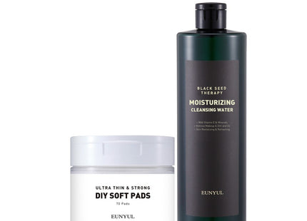 EUNYUL  Black Seed Therapy Moisture Cleansing Water 500ml + Pad 70p Set, 1 Set