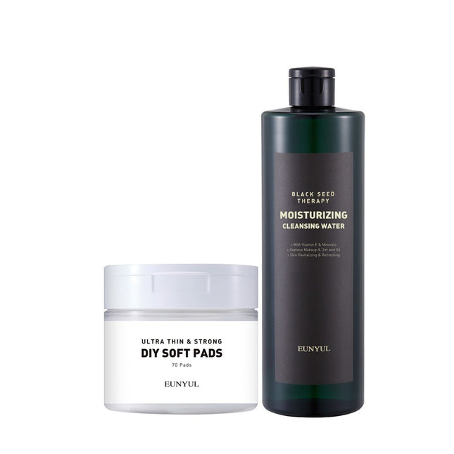 EUNYUL  Black Seed Therapy Moisture Cleansing Water 500ml + Pad 70p Set, 1 Set