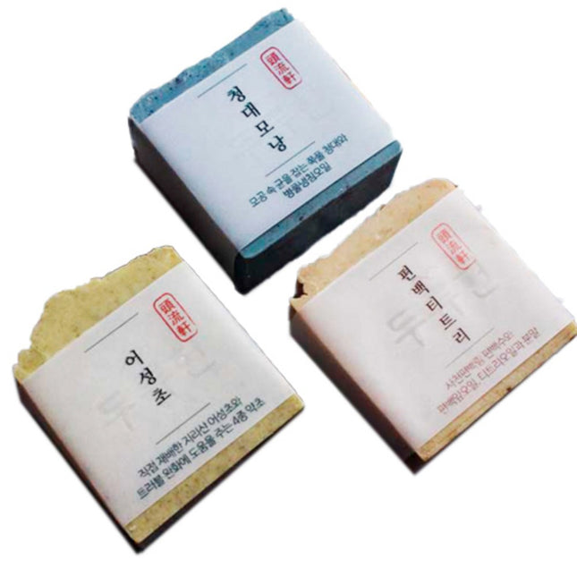 NONE COMPANY Duryuhun Houttuynia + Indigo + Hinoki Tea Tree Soap Set, 1 Set