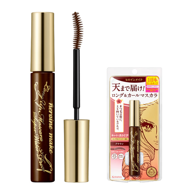 HEROINE MAKE  Long Up Mascara Super Waterproof, 02 Brown, 1 Count