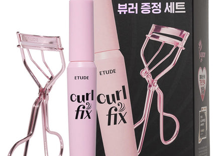 ETUDE Etude Curl Fix Mascara 8g + Eyelash Curler Set, Black, 1 Count