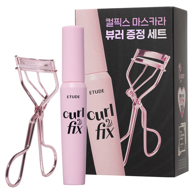 ETUDE Etude Curl Fix Mascara 8g + Eyelash Curler Set, Black, 1 Count
