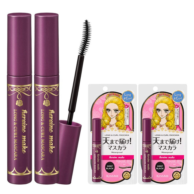 HEROINE MAKE  Long and Curl Mascara EX 6g, Deep Black, 2 Count