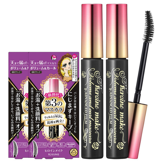 KISS ME HEROINE MAKE  Volume & Curl Advanced Film Mascara 6g, 2 pcs, 01 Deep Black