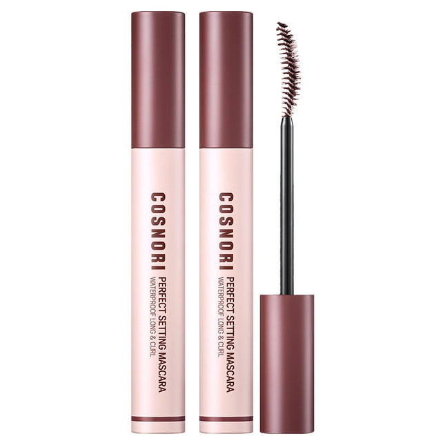 COSNOORIE  Perfect Setting Waterproof Long & Curl Mascara 7ml, 03 Rosy Brown, 2 Count