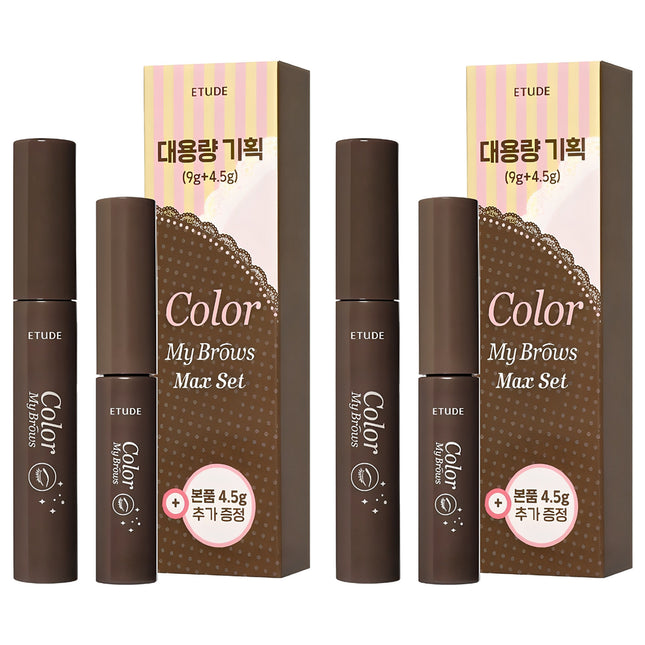 ETUDE HOUSE  Drawing Eye Brow Cara 4.5g + 9g Value Set, 01 Rich Brown, 2 Items