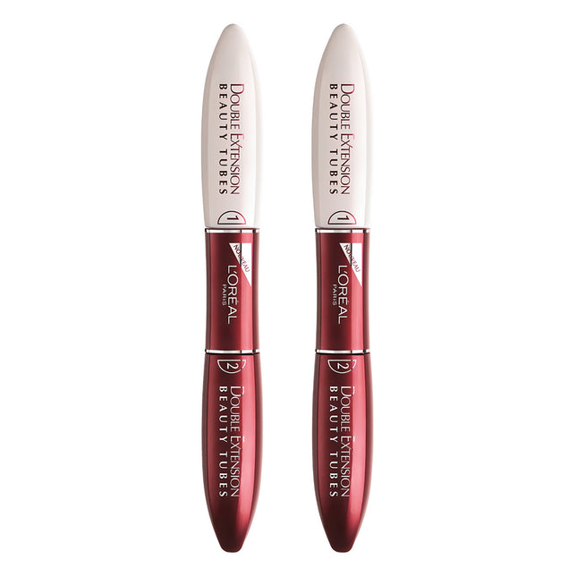 L'OREAL PARIS  Double Extend Beauty Tubes Mascara 14ml, 2 Count Pack