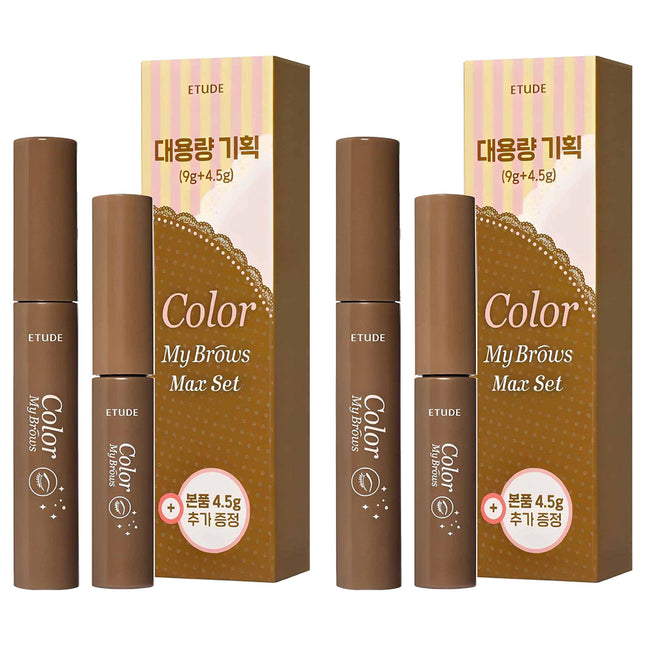 ETUDE  House Drawing Eye Brow Cara 4.5g + 9g Set, 04 Natural Brown, 2 Count