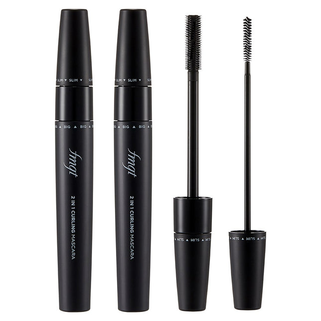 THE FACE SHOP  2in1 Curling Mascara 8.5g, 01 Black, 2 Pack