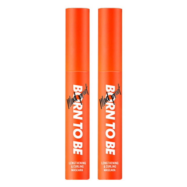A'PIEU  Born to be Madproof Long & Curl Mascara Lv2 More Than Ten Milliliters 8g, 01 Deep Black, Set of 2