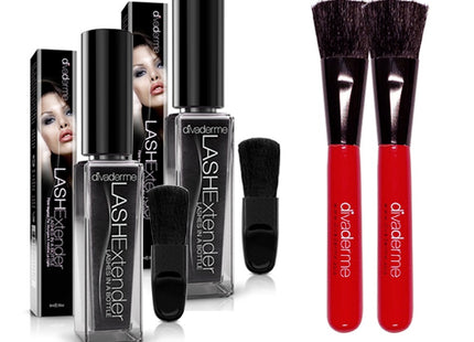 DIBADERM  Lash Extender Mascara 9ml + Red Brush, Black, 2 Count