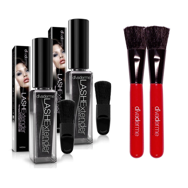 DIBADERM  Lash Extender Mascara 9ml + Red Brush, Black, 2 Count