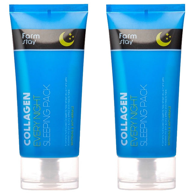 FARM STAY  Collagen Every Night Sleeping Pack 120ml 2 Count