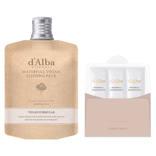 D'ALBA  Waterful Sleeping Pack 60ml x 1p + Kit 4ml x 3p, 1 Count