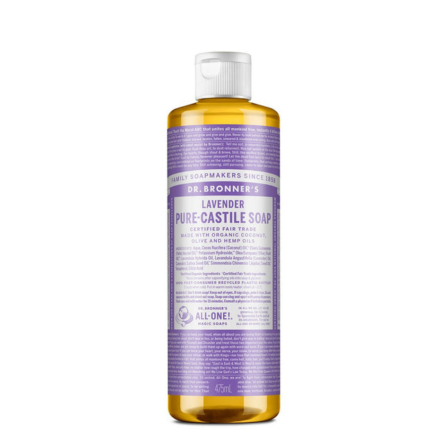DR. BRONNER'S  Lavender Pure-Castile Bar Soap Body Wash, 475ml, 1 Pack