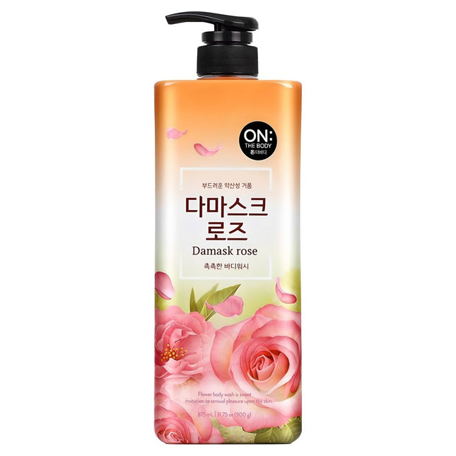 ON THE BODY  Flower Mildly Acidic Perfume Body Wash Damask Rose, 875ml, 1 Count