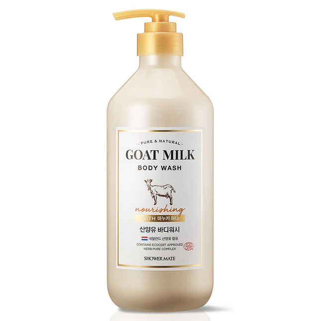SHOWER MATE  Goat Milk Body Wash Manuka Honey Scent, 800ml, 1 count