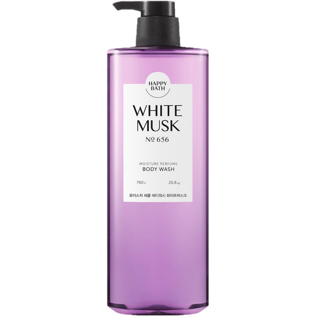 HAPPY BATH  Moisture Perfume Body Wash White Musk Scent, 760g, 1 Count