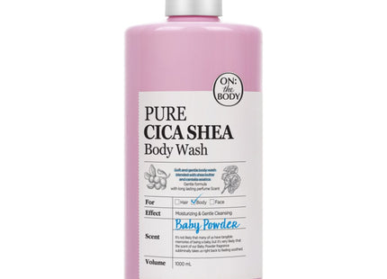 ON THE BODY  Pure Cica Shea Body Wash Baby Powder Scent, 1000ml, 1 count