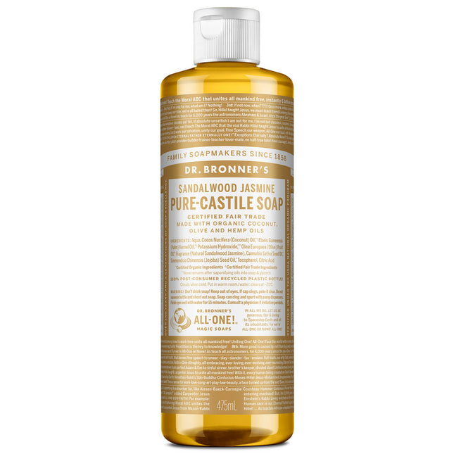 DR. BRONNER'S Dr Bronners Sandalwood Jasmine Pure Castile Soap Body Wash 475ml 1 Count