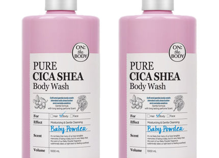 ON:BODY  Pure Cica Gentle Family Body Wash Baby Powder Scent, 1000ml, 2 Count