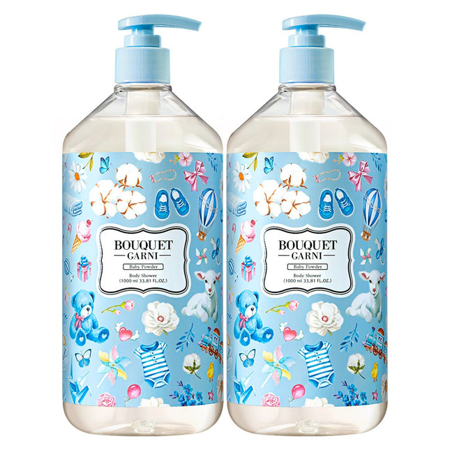 BOUQUET GARNI  Body Wash Baby Powder Scent 1L, 2 count