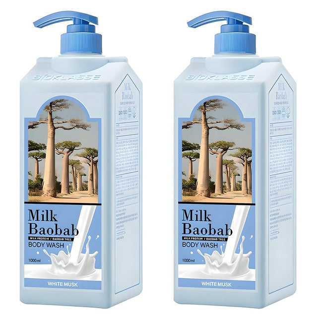 MILK BAOBAB  Body Wash White Musk, 1L, 2 count