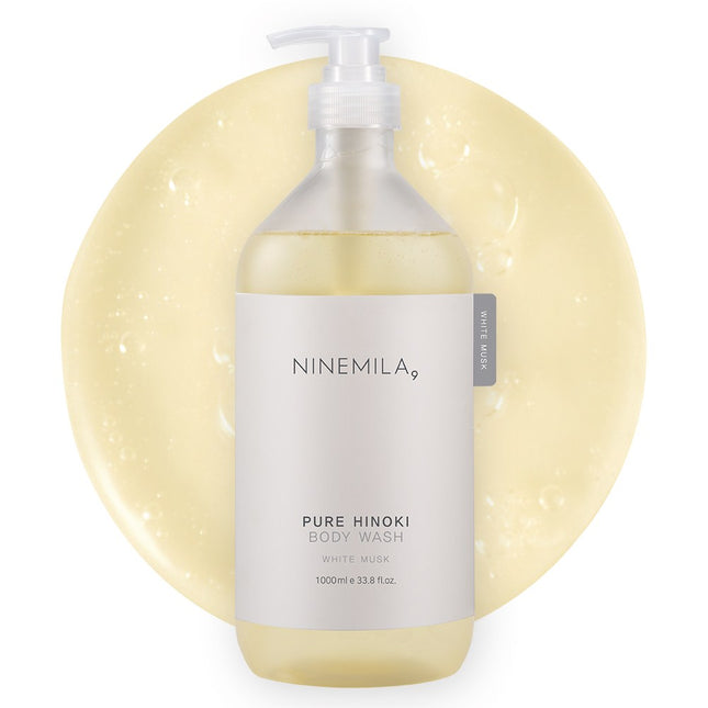 NONE Nine Mila Pure Hinoki Body Wash White Musk Scent, 1L, 1 Count