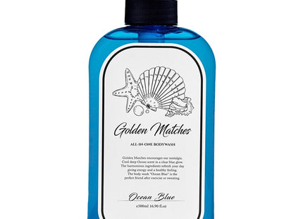 GOLDENMATCHES Goldenmatches Men's All-in-One Shampoo & Body Wash Aqua Scent 500ML 1pcs