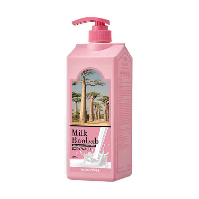 MILK BAOBAB  Body Wash Damask Rose 1000ml 1 Bottle