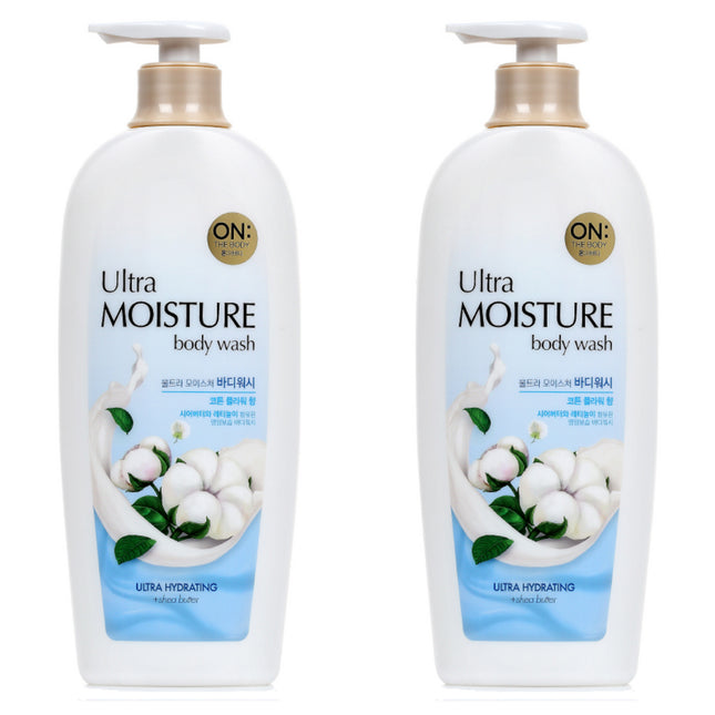 ON THE BODY  Ultra Moisture Body Wash Cotton Flower Scent 785ml 2count